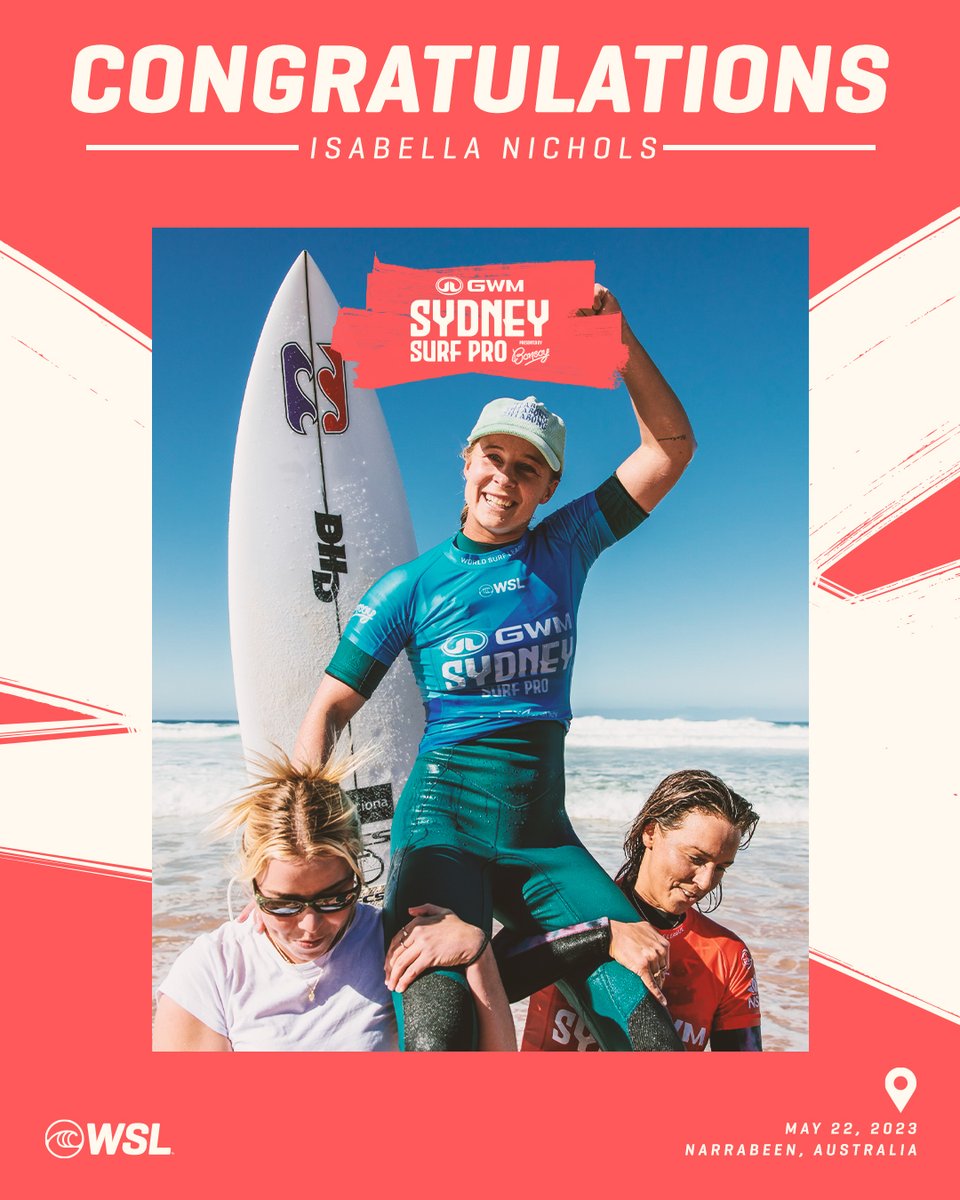 wsl's tweet photo. Congratulations to GWM #SydneySurfPro winner #IsabellaNichols! 🏆

@destinationnsw @OriginalBonsoy https://t.co/ZDMzWLdM4k