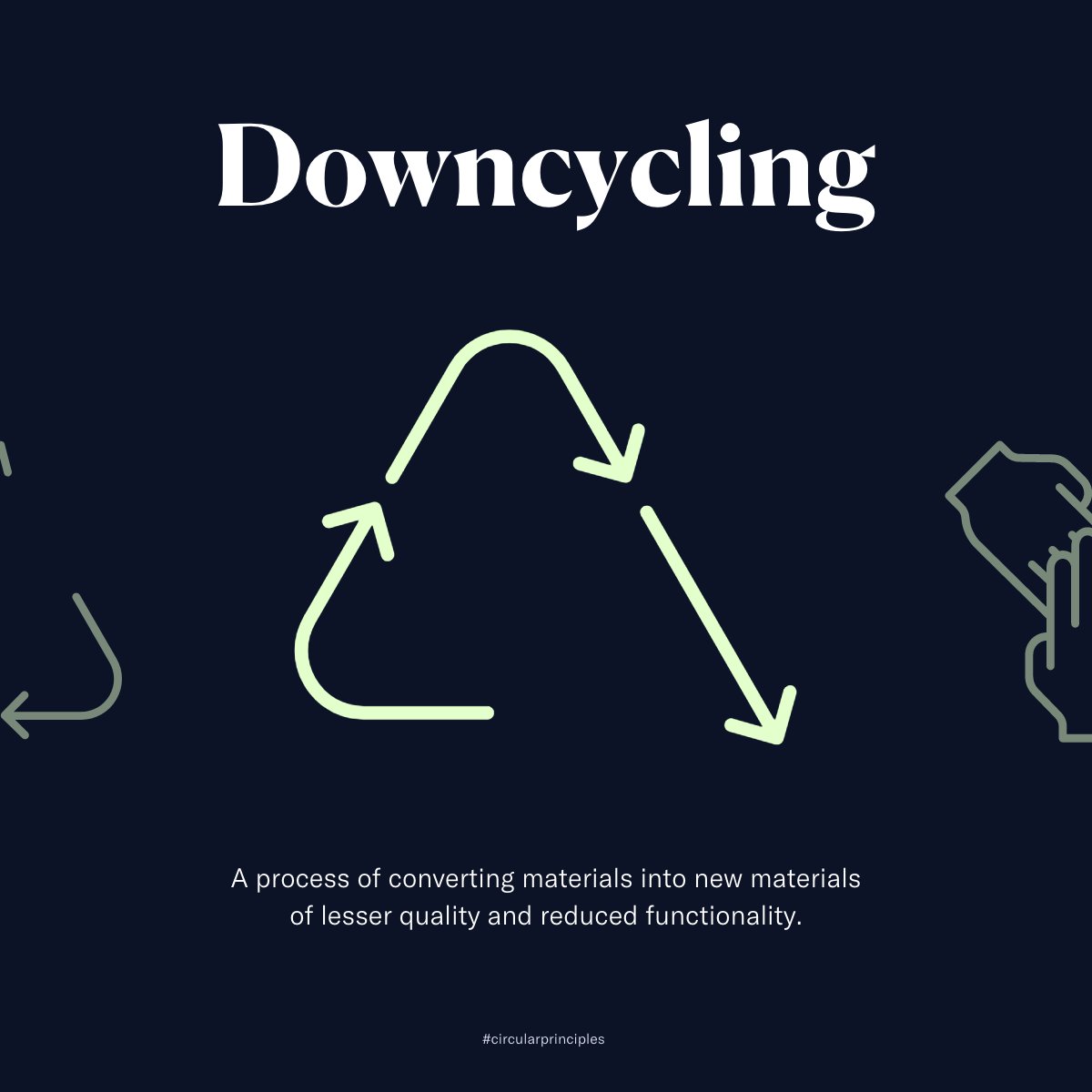 While downcycling can divert waste from landfills and reduce the need for virgin material, it is not a perfect solution. Prioritize reduction, reuse, and recycling of higher-value materials before resorting to downcycling.

#embedcircularity #circularprinciples