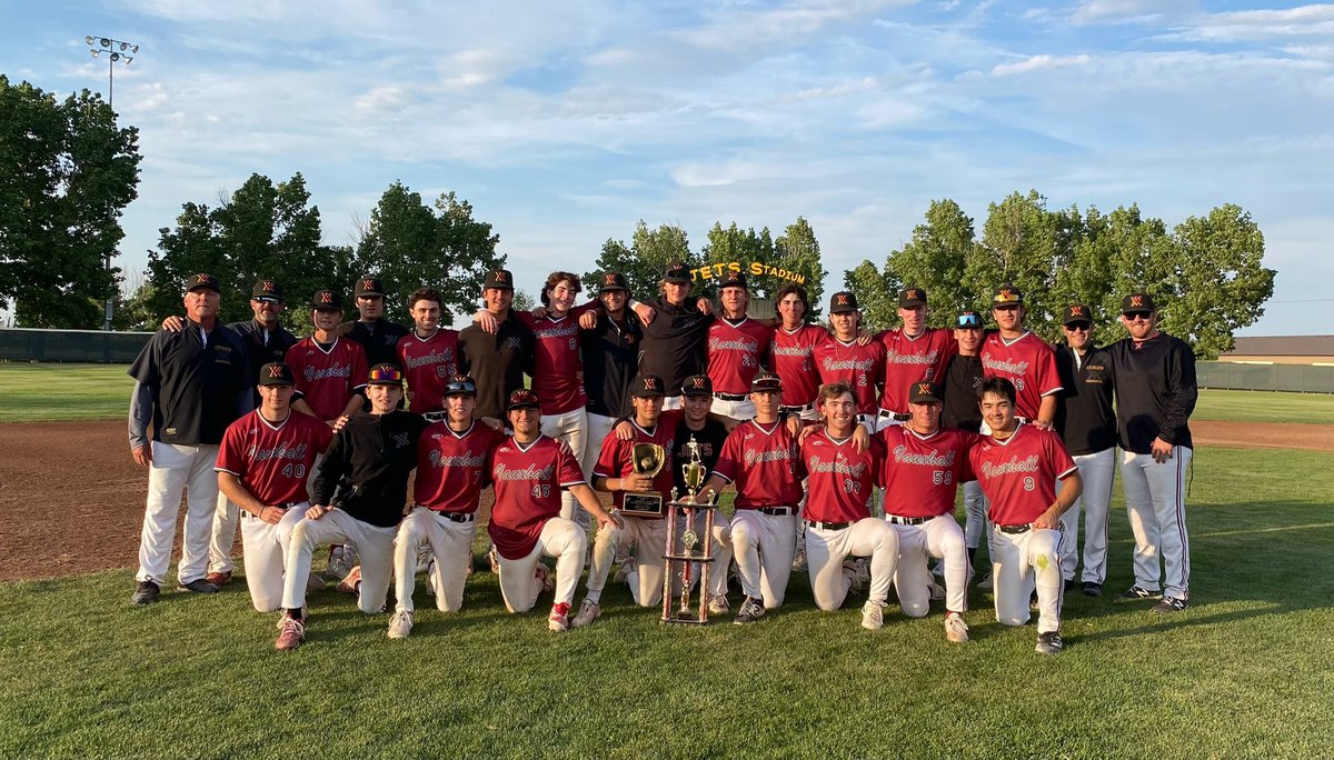 VABjets's tweet photo. Jets win the Championship w/ 17-7 win over @wildcats_ab. Baxter, Burgess and McNeil battle on the mound. Andrachick 2/2 RBI. McTavish 2/3 grand slam 2B 5 RBI. Fisher 3/3. Yip 3/5 HR 5 RBI’s.Laurence 1/2 2B RBI. Reiling 2/2 HR 2 RBI. Clemett 1/4 RBI. Ranger 1/3. Congrats seniors https://t.co/SaiaM4dcKh