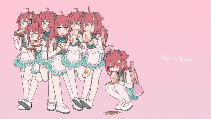 きゅうくらりんとロアちゃんのメイド衣装、相性良いな #ロアート