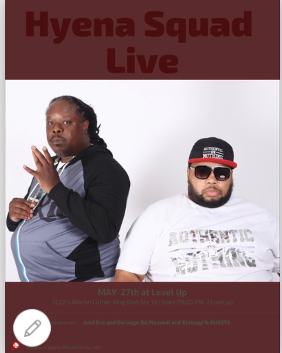 CashMeOutR's tweet photo. Showtime @Hyena_SquadGang performing at Level Up in Logan Square May 27th 9pm https://t.co/tLwGgmWrst
