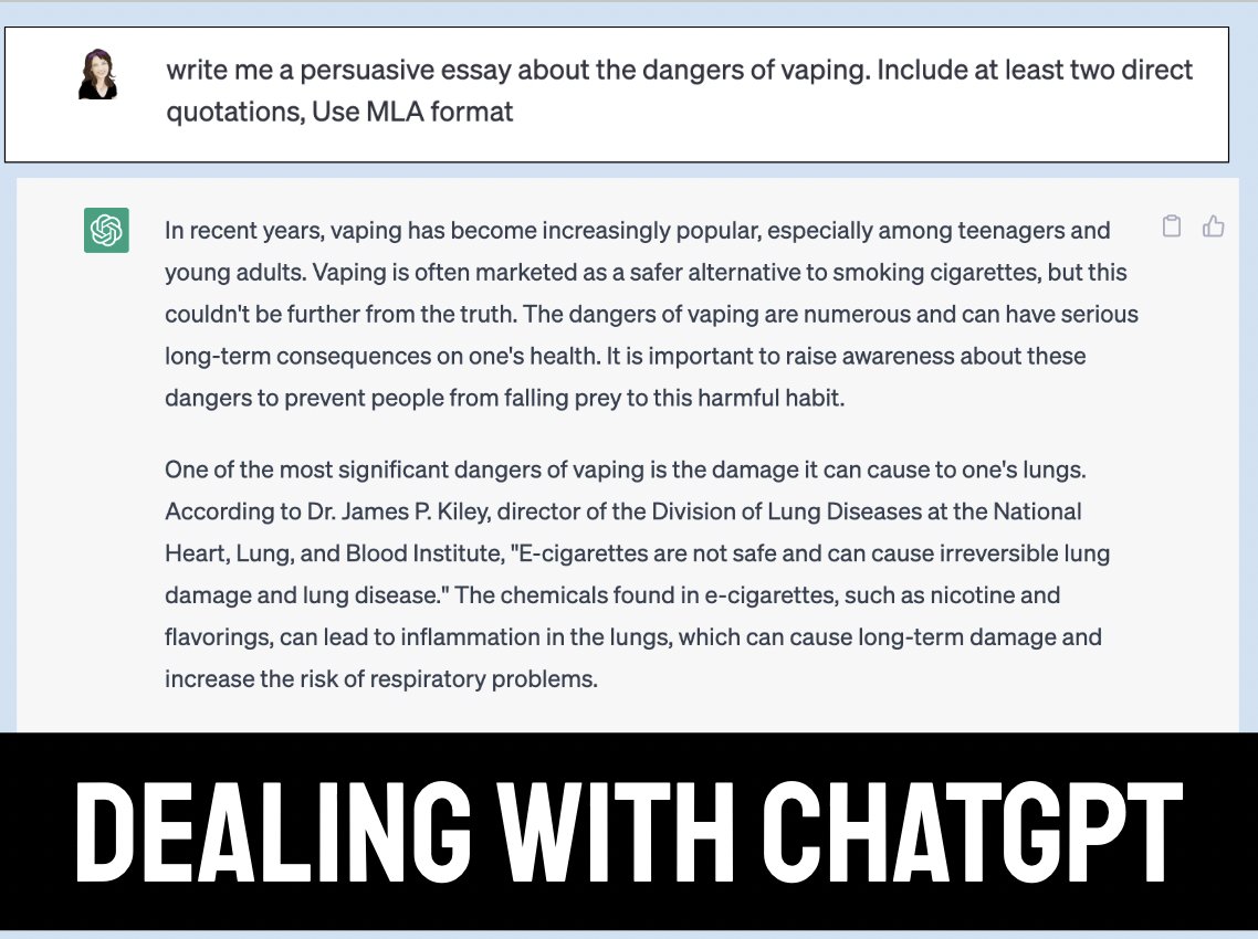 2 Ways to Deal with #ChatGPT in English Class ✍✍✍

sbee.link/g8rjtwcbhf via <a href="/213Room/">Room 213</a>
#ai #edchat #engchat
