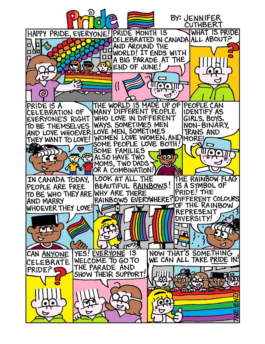 Lollipop_Comics's tweet photo. Celebrate #PrideMonth with Lollipop and friends in this week's #webcomicwednesday post! 🌈🏳️🌈🏳️⚧️#adventuresoflollipop #kids #kidlit #kidscomics #indiecomics #prideforkids #pride #Pride2023 https://t.co/5O8KYQPlOC