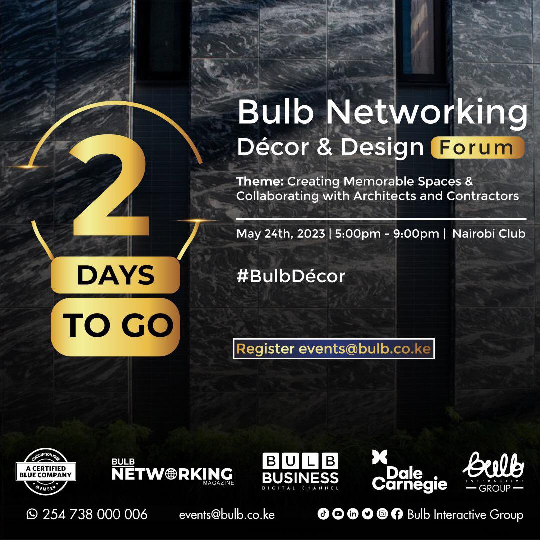 bulbinteractive's tweet photo. Get your Business Cards Ready, & Get Your Ticket.
Get Inspired, Learn, Network & Get New Clients at Nairobi Club this Wednesday from
5pm to 9pm.
https://t.co/yeFAW9TuvZ
#BulbDecorAndDesign
#BulbNetworks #BulbNetworkingForums #Networking # https://t.co/r7AMDvN8wE