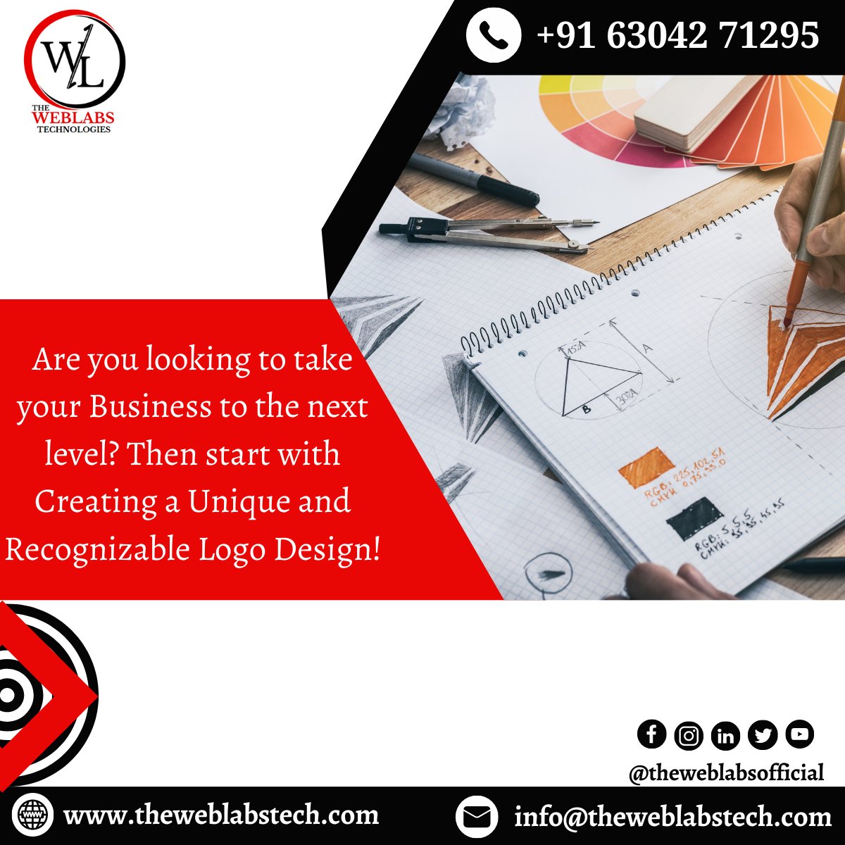 TheWebLabsTech's tweet photo. Are you looking to take your #Business to the next level? Then start with Creating a Unique and Recognizable Logo Design!
Contact Us:
📷+91 63042 71295
📷https://t.co/KJqO65N5qB
📷 info@weblabstech.com
#theweblabstech #guntur #socialmedia #digitalmarketing #theweblabstechnologies https://t.co/yo7XkgAXP4