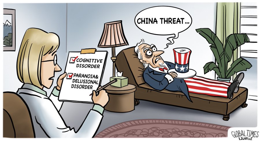 #GTCartoon The incorrigible “China threat” mania of the US.
Source Credit @globaltimesnews