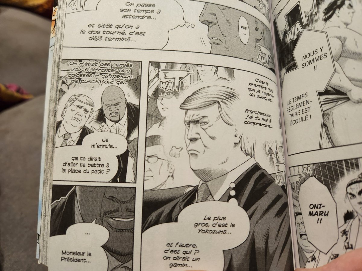 Jenjoou's tweet photo. What is Trump doing in my sumo manga? #manga #reading https://t.co/cVqqvyzroh