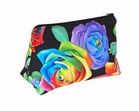 Rainbow Roses Cosmetic Bag, Makeup Bag, Flat Bottom Cosmetic Bag #SimplyNiftyBags #handmadepursesbagsnmore #rainbowrosescosmeticbag #makeupbag #flatbottomcosmeticbag #uniquegifting #shopsmallonline  bit.ly/3Jll5Q7