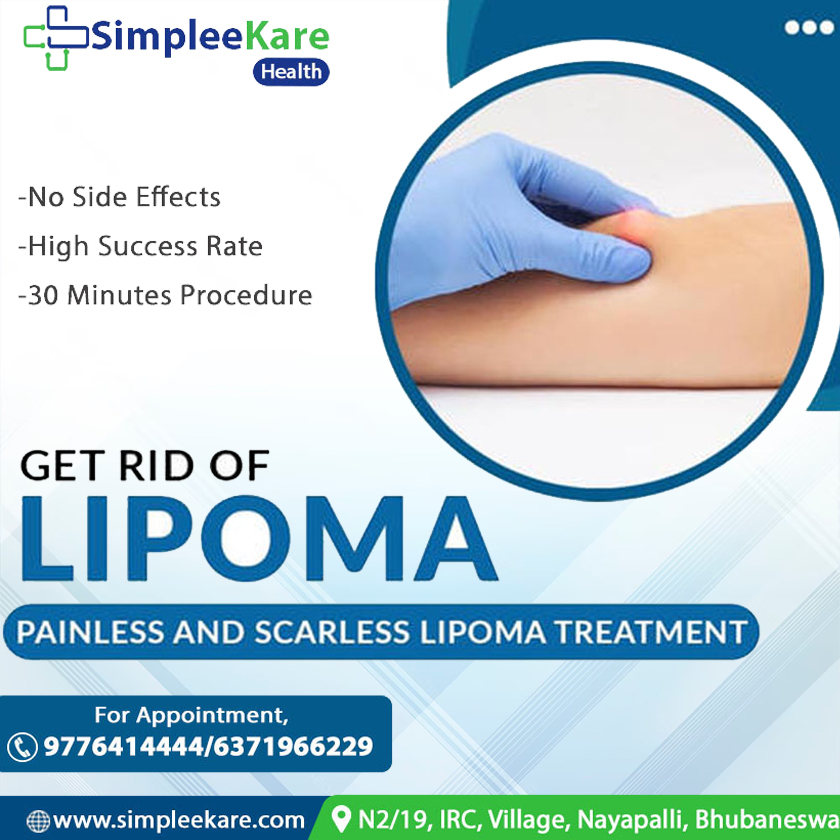 Lipoma Removal Treatment At Affordable Cost In Bhubaneswar
PAINLESS AND SCARLESS LIPOMA TREATMENT
Call: 9776414444/6371966229
Visit: simpleekare.com/LipomaRemovalS…

#lipomaremoval #lipomatreatment #painless #scarless #lipomasurgery #besttreatment #cyst #cystremoval #simpleekare #surgery