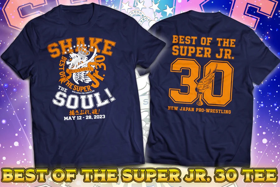 ts_satellite's tweet photo. 【仙台】
✨新商品入荷✨

30回目となるジュニアの祭典
『#BESTOFTHESUPERJr.』大会記念Tシャツはネイビー×ホワイト×オレンジのカラーリング‼️
獅子の大会ロゴとキャッチフレーズ
「SHAKE THE SOUL! 揺さぶれ、魂!」の文字をデザイン。

#イービーンズ 6Fにて、お待ちしております🙇‍♂️
#njpw #BOSJ30 https://t.co/U5TpWLIsr4