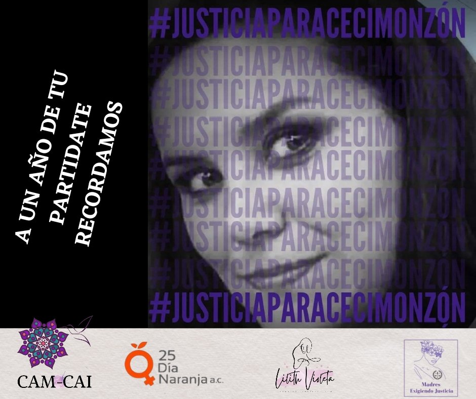 Hoy recordamos a nuestra querida @Ceciliamonzon  a un año de su cruel asesinato
<a href="/Helena_Monzon/">Helena Monzón</a> Cecy sigue presente en nuestros corazones 

#JusticiaParaCeciliaMonzon 
#LeyMonzon
