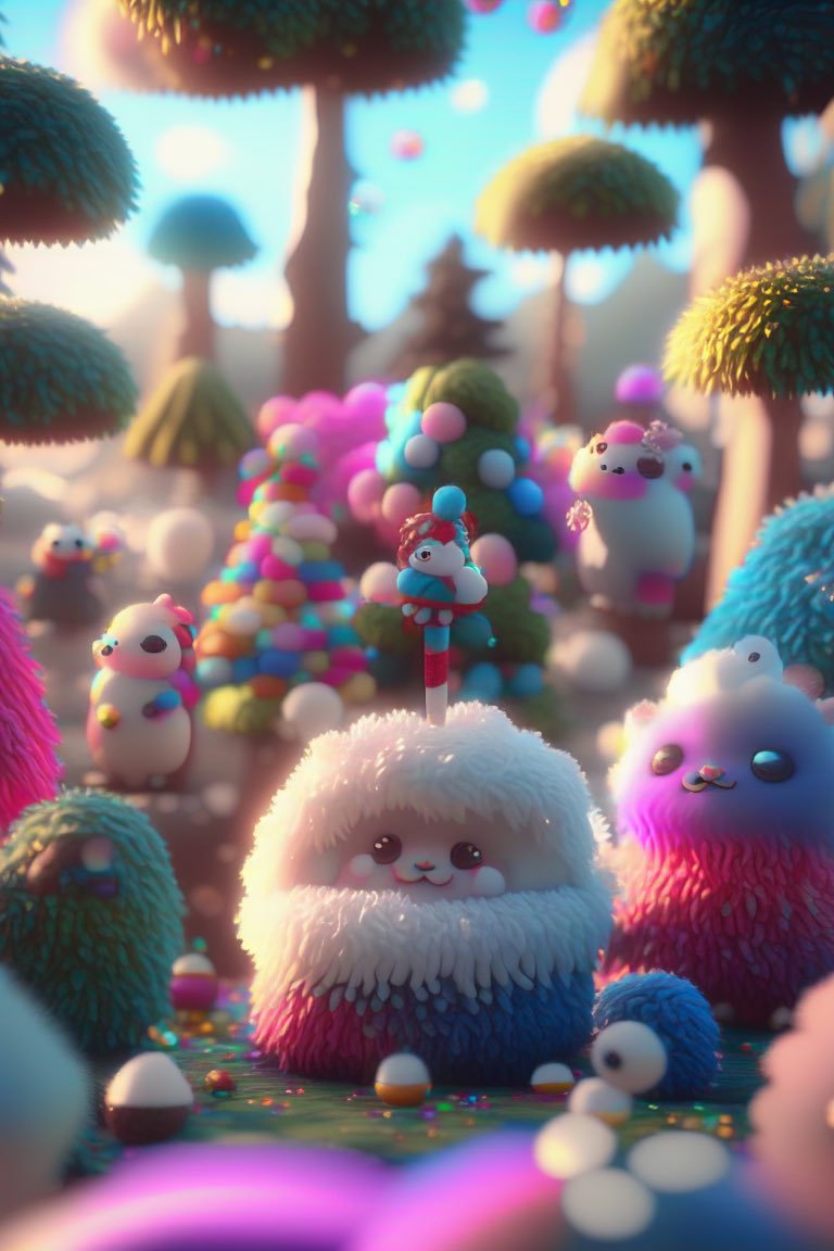 jimmygunawanapp's tweet photo. #KandinskyAI #drawthingsapp Starting Monday with cute AI fluffy creatures. https://t.co/huWQHRjPry