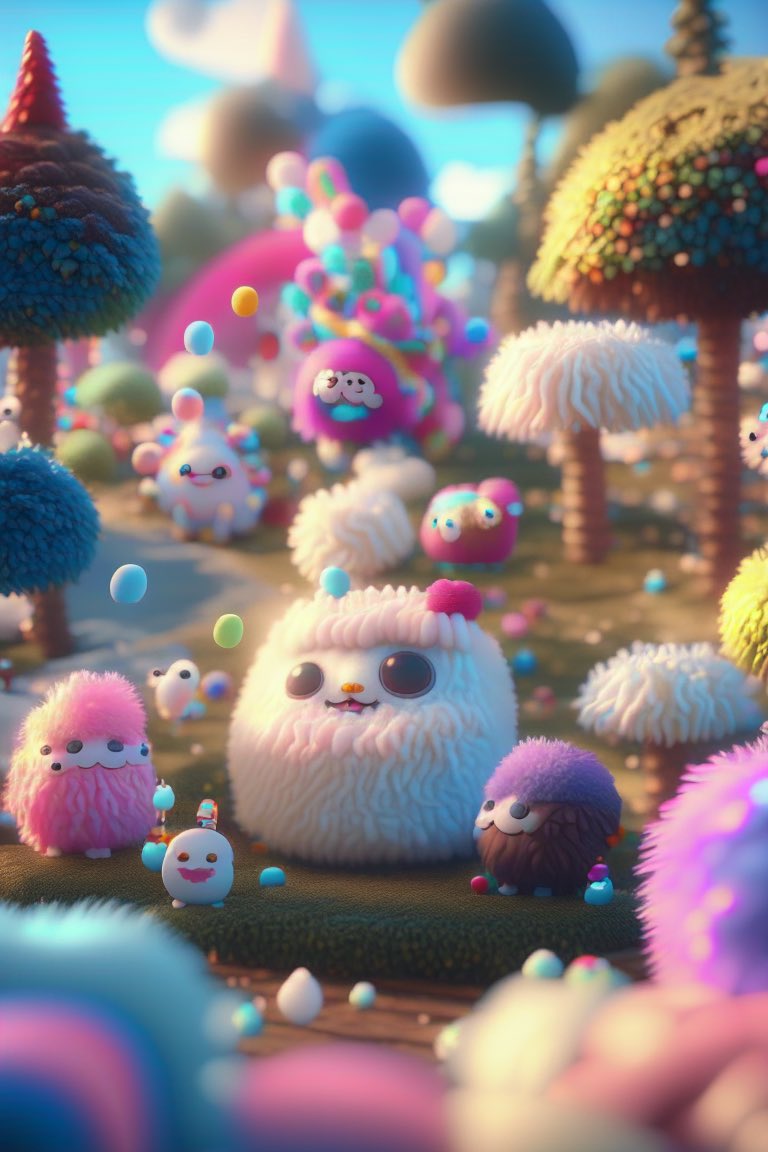 jimmygunawanapp's tweet photo. #KandinskyAI #drawthingsapp Starting Monday with cute AI fluffy creatures. https://t.co/huWQHRjPry