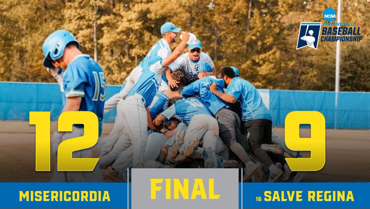 Misericordia_BB's tweet photo. | Dog Piles 🤝🏻 Tambur Field |

We take 2 games against Salve Regina today to win the Dallas, PA regional. 

It feels like 18’… 

#ALL9 https://t.co/iyOo6ipdP6