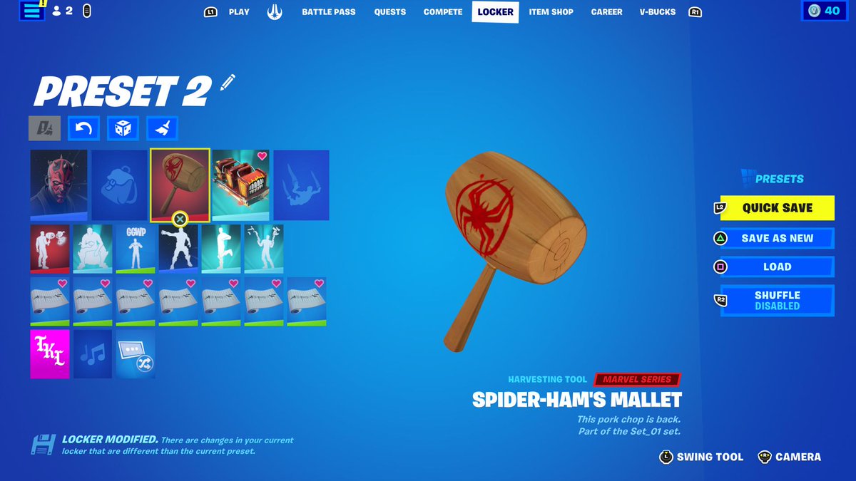 JydenFN's tweet photo. Got The New Spider-Hams Pickaxe #Fortnite https://t.co/ReAIyIqcy7