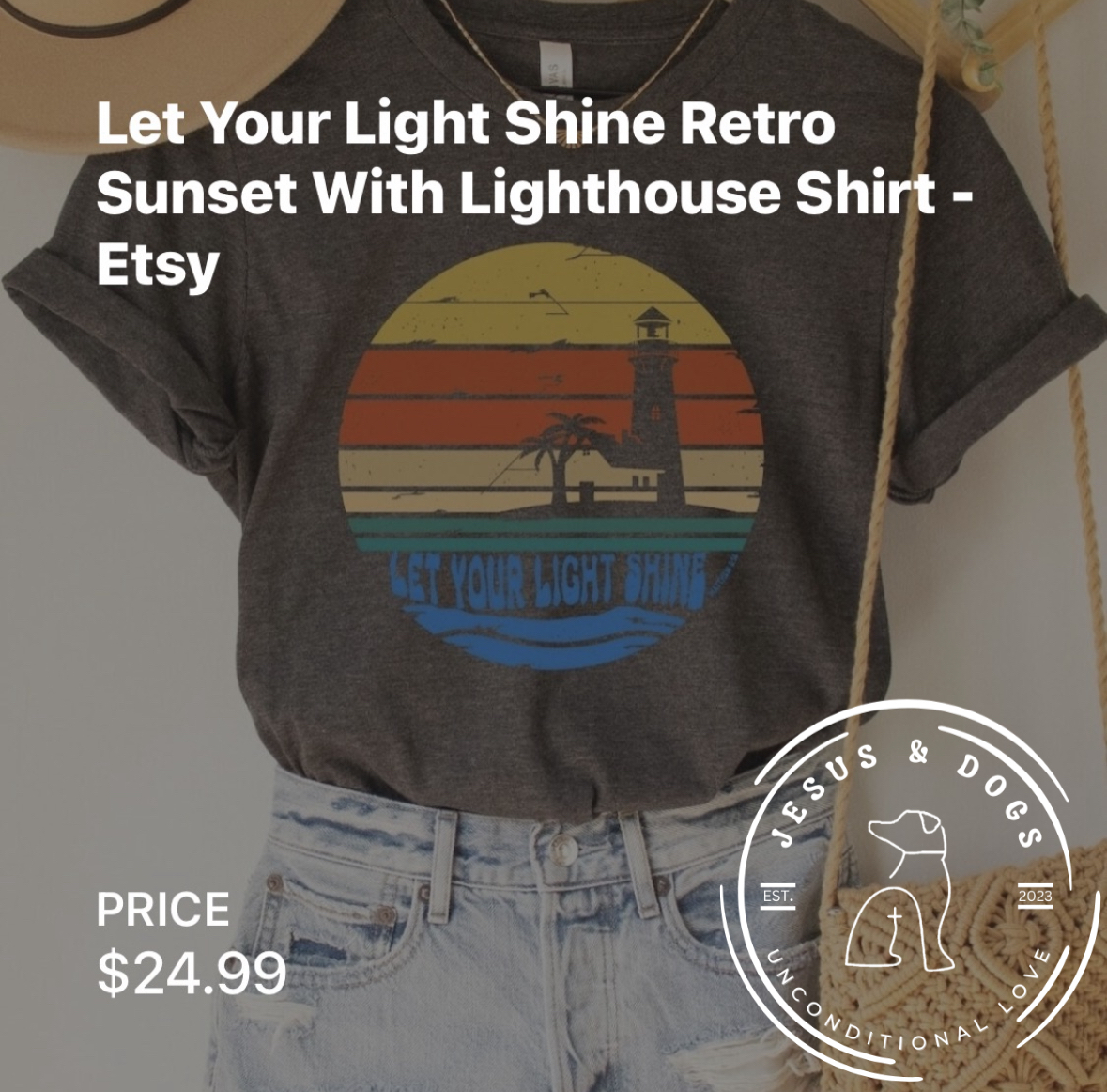 Know a lighthouse lover?  We’be got a shirt they will love!
•
•
•
•
•
#lighthouse #letyourlightshine #etsyshop #JesuAndDogs #bellacanvas