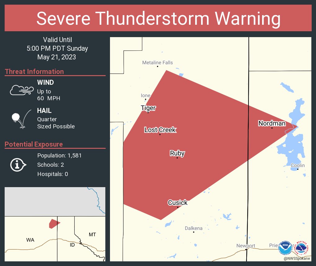 NWS Severe Tstorm on Twitter "Severe Thunderstorm Warning including