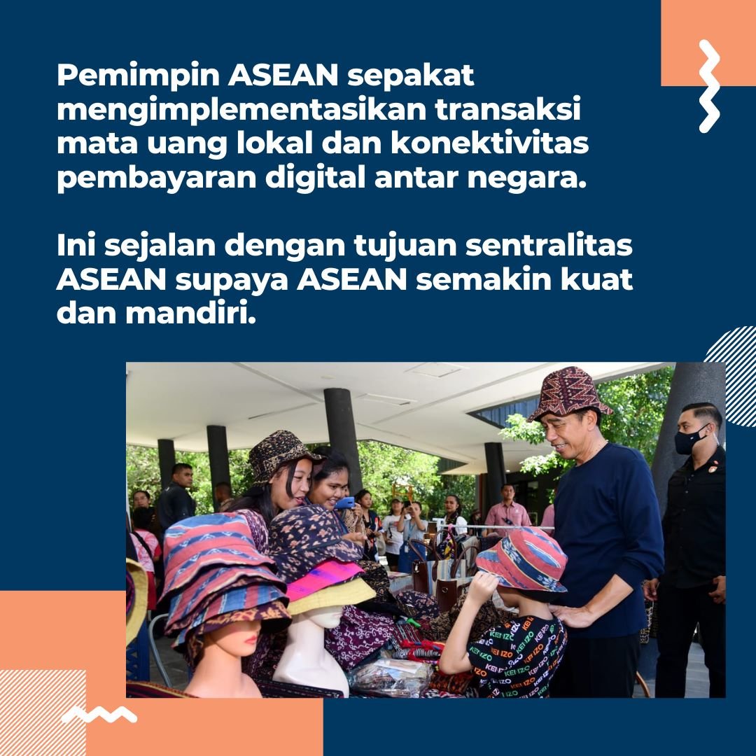 Jadi Pusat Pertumbuhan
#KTTngapainAja

Konektivitas pembayaran digitalisasi antar negara, Sejalan dengan tujuan sentralitas ASEAN untuk semakin kuat dan mandiri