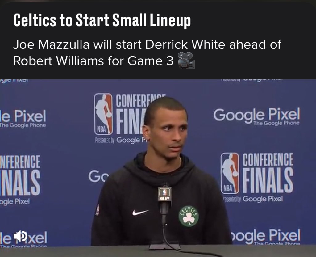 Celtics: “our rebounding has been terrible and Horford hasn’t been shooting well. We need to make lineup changes”

Joe Mazzulla: