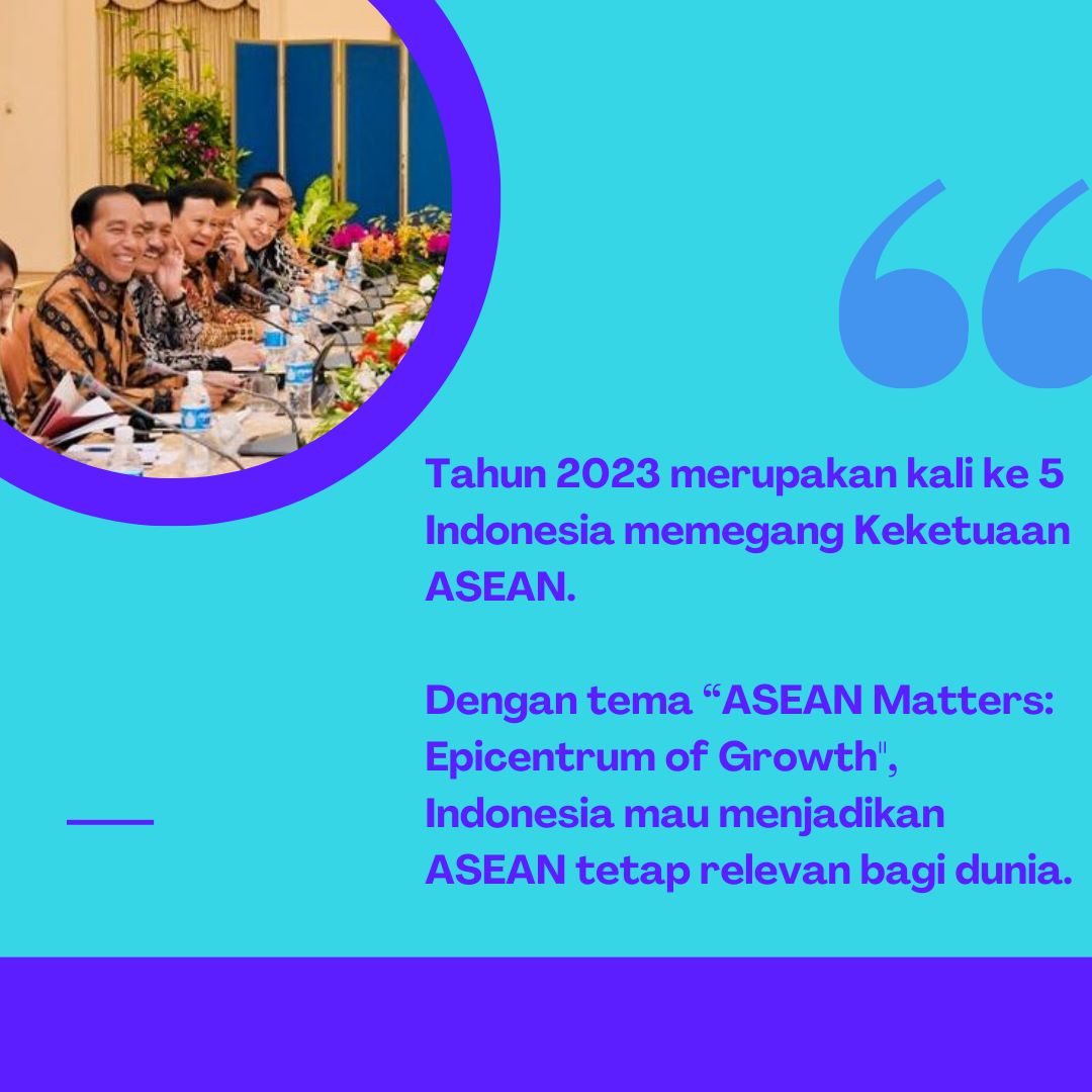 Jadi Pusat Pertumbuhan
#KTTngapainAja

Untuk ke lima kalinya, Indonesia memegang ketua-an ASEAN 

Indonesia ingin menjadi kan ASEAN tetap relevan bagi dunia