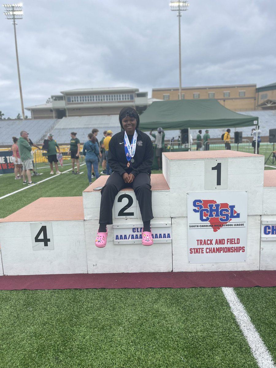 SCHSL State championship…2nd place in shot put and 3rd place in discus, breaking the current school record.  She currently holds all records for girl’s throwing events.  <a href="/GCGatorAthletic/">Goose Creek Gator Athletics</a>