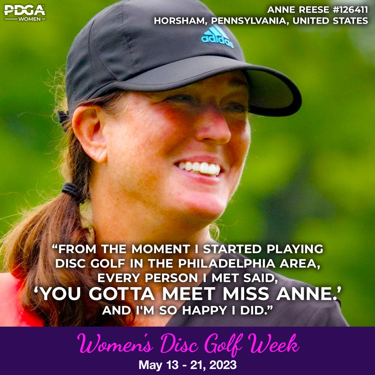 pdgawomen's tweet photo. Anne was described as "A true ambassador for the sport." We can certainly confirm this as we work alongside her on the PDGA Women's Committee!

Thank you, Anne, for all you do for your local disc golf scene and women globally! 🥏

#PDGAwdgw #respectHERgame https://t.co/K4psoOP9LO