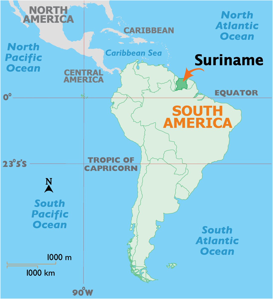 SurinameCentral's tweet photo. The map of South-America is now shown correctly with the right borders of Suriname, Guyana and Venezuela. If you like it, share it on all social media platforms so that we can reduce the number of wrong maps on the internet. https://t.co/Yb8J1ZmCFP