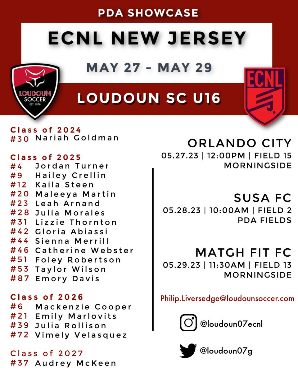 🗣️ Calling all college coaches! 📢 If you're looking for top-tier talent, look no further. The @loudoun07g &amp; I will be showcasing our skills during the <a href="/ECNLgirls/">ECNL Girls</a>   #ECNLNJ showcase. ⚽️🎯🙌 Let's connect, build dreams, and make history together! 🏆🎓 <a href="/TheSoccerWire/">SoccerWire</a>