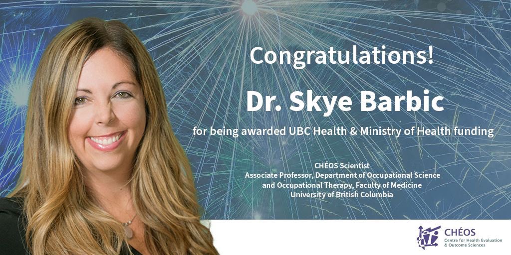 Yah and congratulations to Dr. @skye_barbic @CHEOSNews
