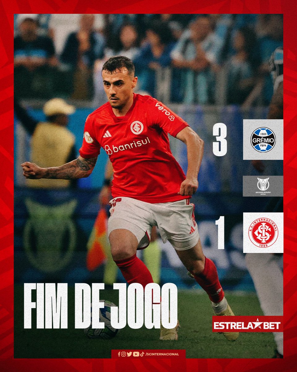 SCInternacional's tweet photo. #GRExINT | 3-1 | 2T | 50' - Partida encerrada.

🇦🇹 #JuntosSomosInter

📻 https://t.co/nuW2tV5j5C https://t.co/a1vxDFHxy3