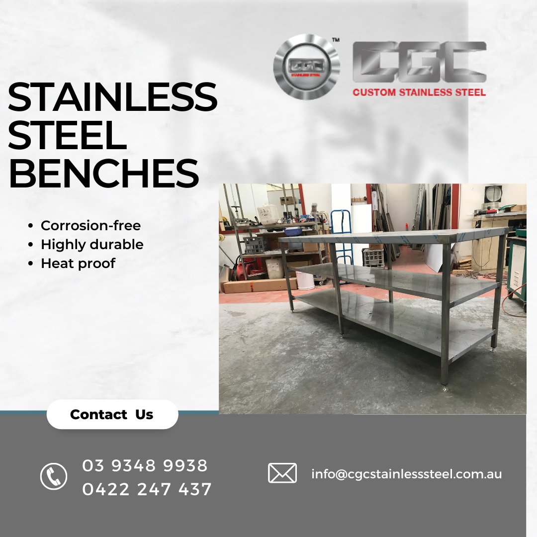 CgcStainless's tweet photo. We are one of the best Melbourne stainless steel bench suppliers and manufacturers. We specialise in 304 steel fabrication of commercial stainless steel benches.
Contact us today!
Melbourne - 03 9348 9938
 Sydney - 02 8717 3200
#stainlesssteelbneches #benches #stainlesssteel https://t.co/nujVrGz5fw