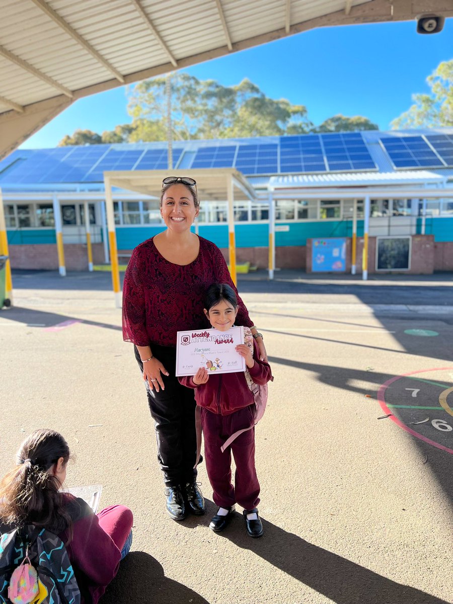 Today we celebrated our first 💯 Attendance Award. Congratulations Maryam who had 💯 Attendance for Week 4! #attendancematters #learningmatters #educationmatters