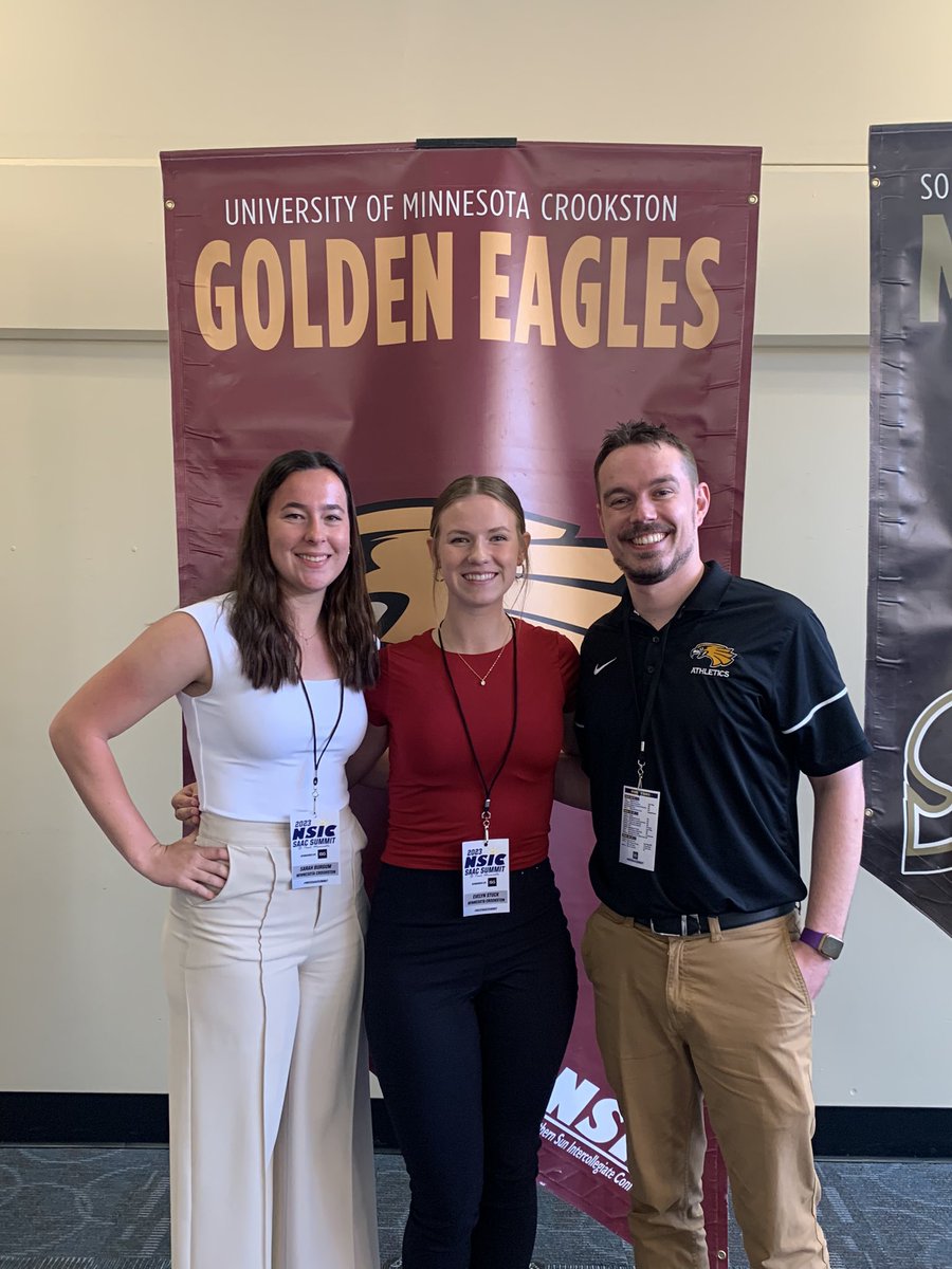 Golden Eagle Sports (@umncrookstonath) on Twitter photo Our awesome <a href="/UMC_SAAC/">UMN Crookston SAAC</a> representatives, Sarah (<a href="/UMNCrookstonSoc/">Golden Eagle Soccer</a>) and Evie (<a href="/UMCrookstonSB/">Minnesota Crookston Softball</a>) here representing the Golden Eagles. Oh yeah, SAAC liaison Hunter is there too!
#Wingsup Our awesome <a href="/UMC_SAAC/">UMN Crookston SAAC</a> representatives, Sarah (<a href="/UMNCrookstonSoc/">Golden Eagle Soccer</a>) and Evie (<a href="/UMCrookstonSB/">Minnesota Crookston Softball</a>) here representing the Golden Eagles. Oh yeah, SAAC liaison Hunter is there too!
#Wingsup