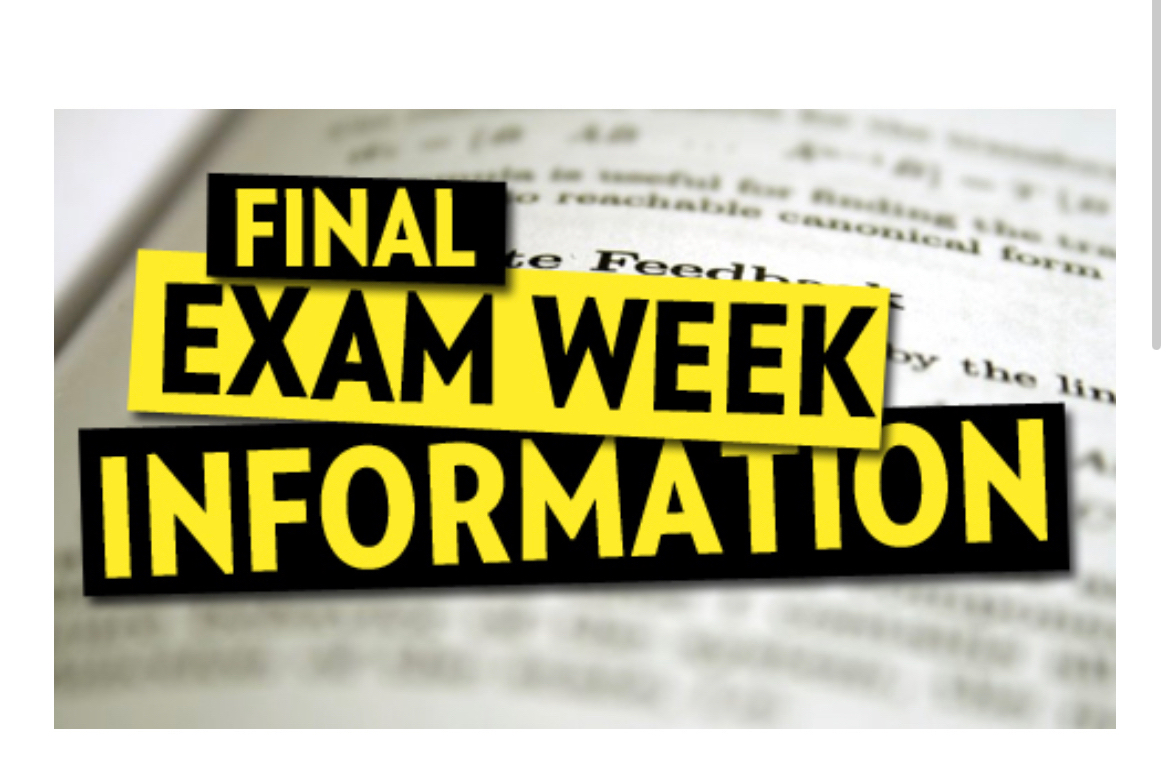 Schedule for Final Exams Each day this week is a half day, with dismissal at 10:35. The exams will be administered as follows: Monday: 1A, 2A Tuesday: 1B, 2B Wednesday: 3A, 4A Thursday: 3B, 4B There is no school on Friday.