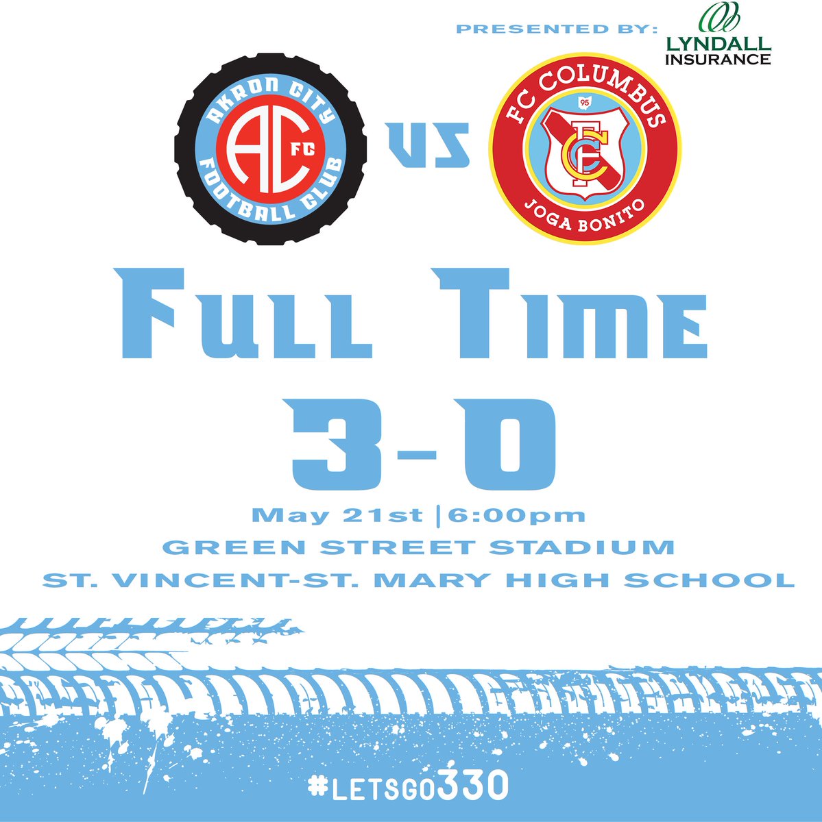 AkronCityFC's tweet photo. That's a wrap for our home opener.

Your final score is presented by @Lyndall_Ins 

Goals scored by Colin Biros and Josef Paulus, PK by Samuel George put the score up to 3-0

Next up, @FcCarpathia away this Friday. https://t.co/nJOt4IzHDu