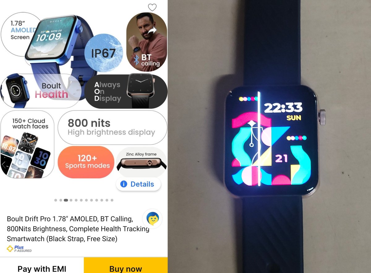 kovaiPTR's tweet photo. My recent purchase BOULT DRIFT PRO NEWLY LAUNCHED SMART WATCH IN FLIPKART display line issue in live. https://t.co/TsdCIYqxpa