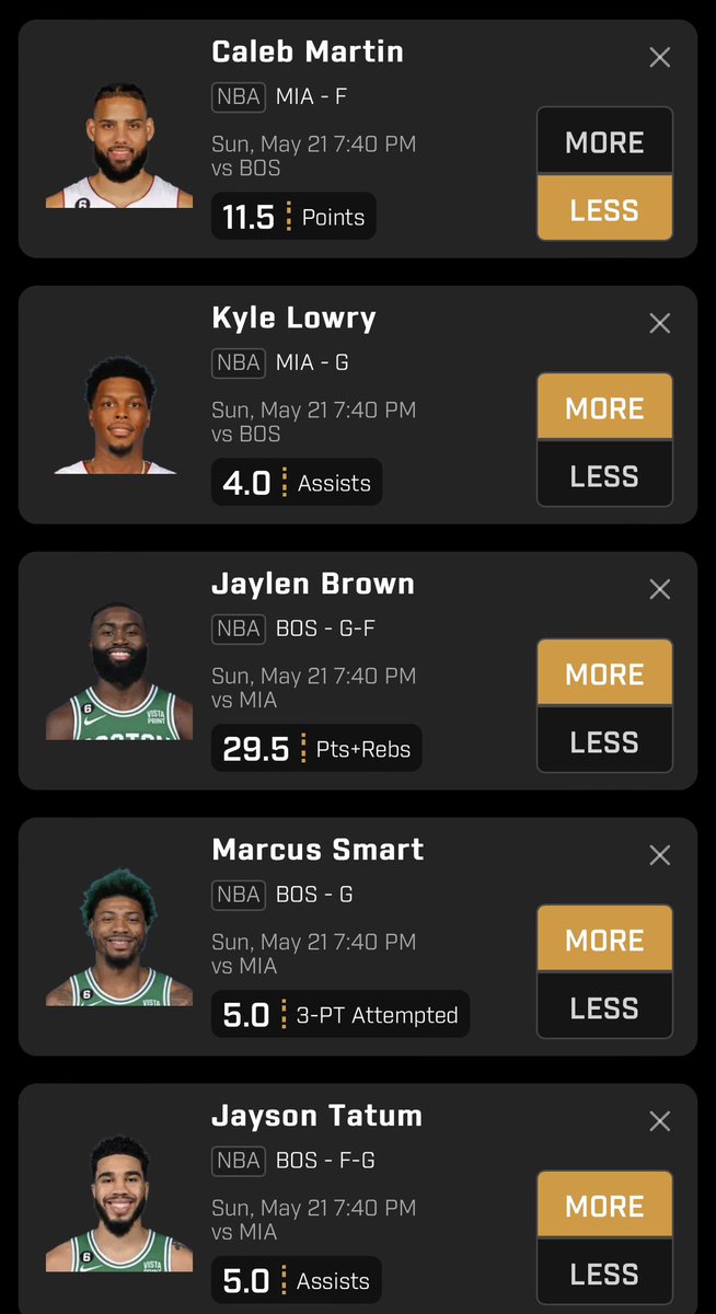 a1fantasy23's tweet image. #PrizePicks NBA 5 man for Celtics vs Heat

Worked on this with my guy @GauntletGurus , we’ve been cooking up slips in the MC Analytics discord for ages, time to bring it to twitter! 

Some sharp reads (ik Caleb under is risky) on here, but I love this a lot

LMK if tailing ⬇️