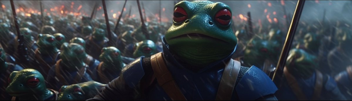 YGPEPEofficial's tweet photo. Let's not waste valuable time!

The entire PEPE bloodline is at stake.
The MEME Cartel will soon begin sending their mercenaries.

Head over to https://t.co/yMMrxEKzsU to get more familiar with the rest of the lore and whitepaper!

ENGAGE WITH THIS TWEET TO BE CONSIDERED FOR 🐸🛡️ https://t.co/thv88i5UsA