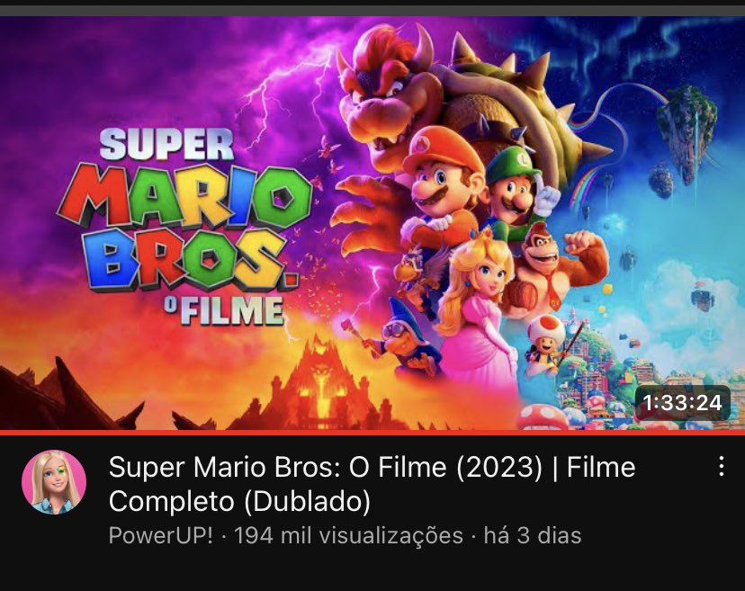 Matheus Amaral on X: Dos mesmos criadores de Avatar 2 em 4K, no .  Agora temos Super Mário Bros o Filme, e M3GAN em 1080p no  dublado  hahaha a janela de