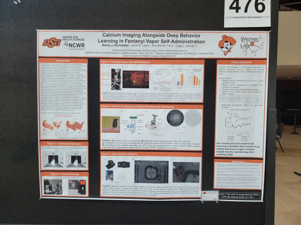 MasonH277's tweet photo. First official conference of grad school done! Had an amazing time with @jacobdlayne and @craigtwerner at @ASPET presenting our fentanyl vapor model! Looking forward to the future and more experiences like this
#ASPET2023 https://t.co/vzO31rqFk9
