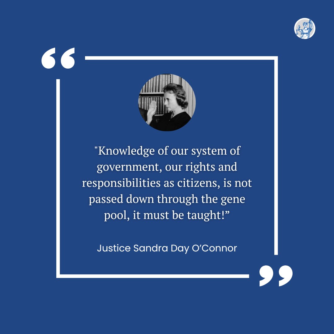 A well-informed citizenry is the foundation of a just and prosperous society—knowledge of our system of government and our rights and responsibilities as citizens, must be actively taught. 

#SupportCivics #Democracy #CivicEducation #RightsandResponsibilities