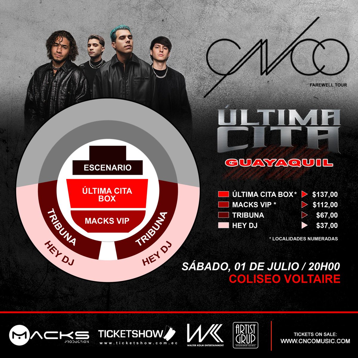 Ticketshow's tweet photo. Preparte !!! GUAYAQUIL , QUITO Y CUENCA!!! 🤩🤩 
🎫 Adquiere tus entradas a través https://t.co/5KOtMlNNwD  

@cncomusic @wkentertainment @macksproduction @artistgrup #cncoultimacita https://t.co/NFTnFYjsOB