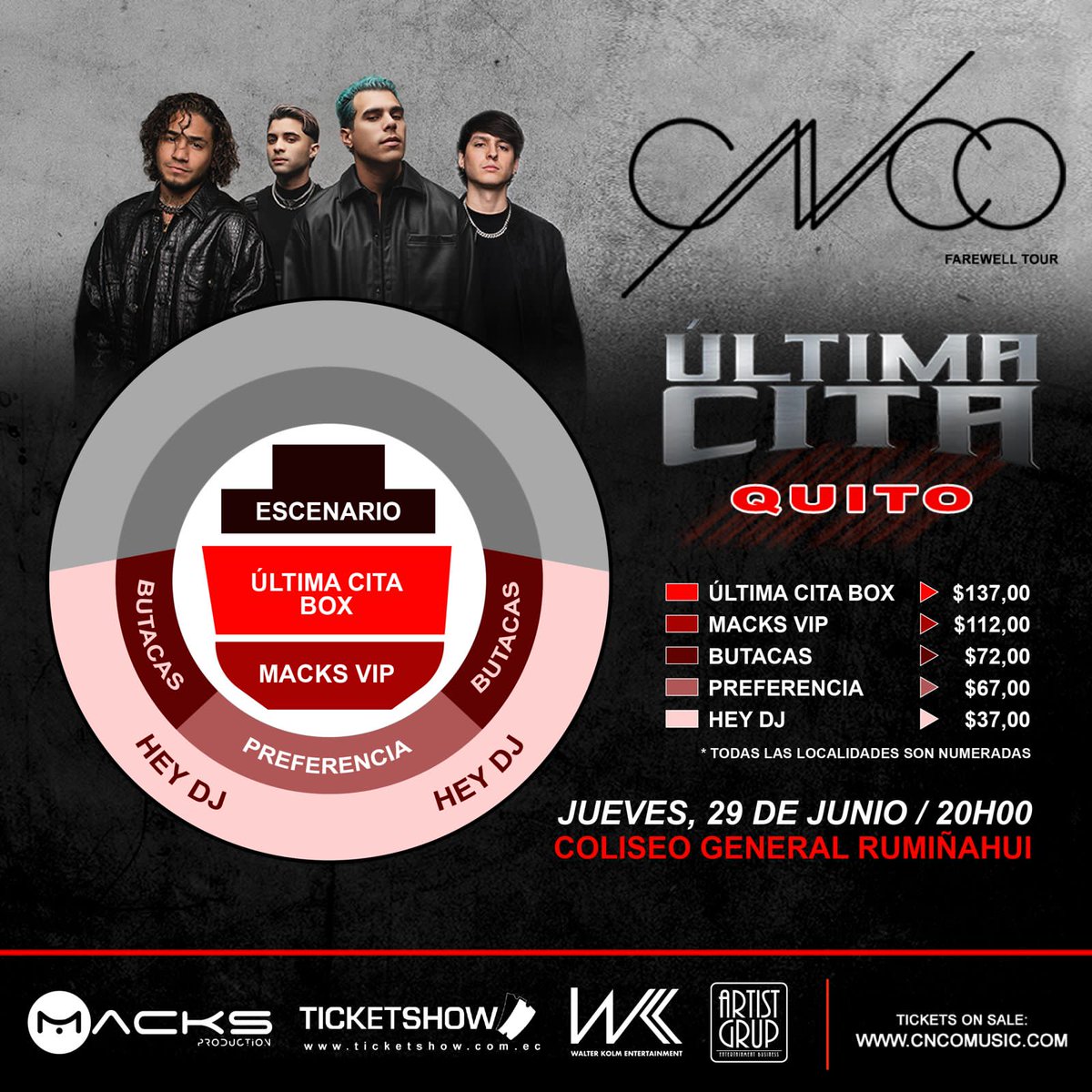 Ticketshow's tweet photo. Preparte !!! GUAYAQUIL , QUITO Y CUENCA!!! 🤩🤩 
🎫 Adquiere tus entradas a través https://t.co/5KOtMlNNwD  

@cncomusic @wkentertainment @macksproduction @artistgrup #cncoultimacita https://t.co/NFTnFYjsOB