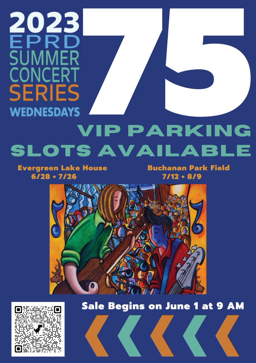 Mark your calendar!!! VIP Parking Passes for the 2023 Summer Concert Series go on sale on June 1 at 9 AM. #ElevateYourLife #EvergreenPRD #SummerConcertSeries2023

Link to Register: ow.ly/kt5n50Osq68