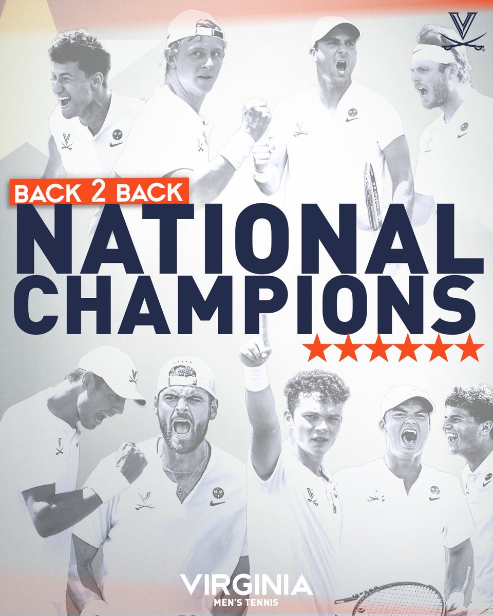 ProfJimRyan's tweet photo. Huge congratulations to UVA Men's Tennis for becoming back-to-back National Champions!  What an amazing accomplishment. #Wahoowa https://t.co/lpZlU3Pg1y