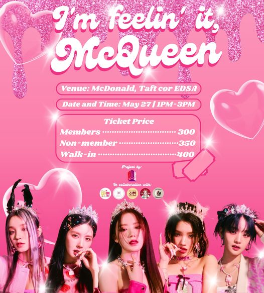 KimMinniePH's tweet photo. [EVENT] I'M FEELIN' IT: MCQUEEN 👑 
Please give us your like button because we want you to be there!  

📆May 27, 2023
📍MC Donald, Taft Ave cor EDSA
⏱1:00 PM - 3:00 PM

Register here:
🔗 https://t.co/tXnkjAb5B9…

See you PH Nevies !
#여자아이들 #GIDLE 
#I_feel #퀸카 #Queencard https://t.co/QxtmtZect0