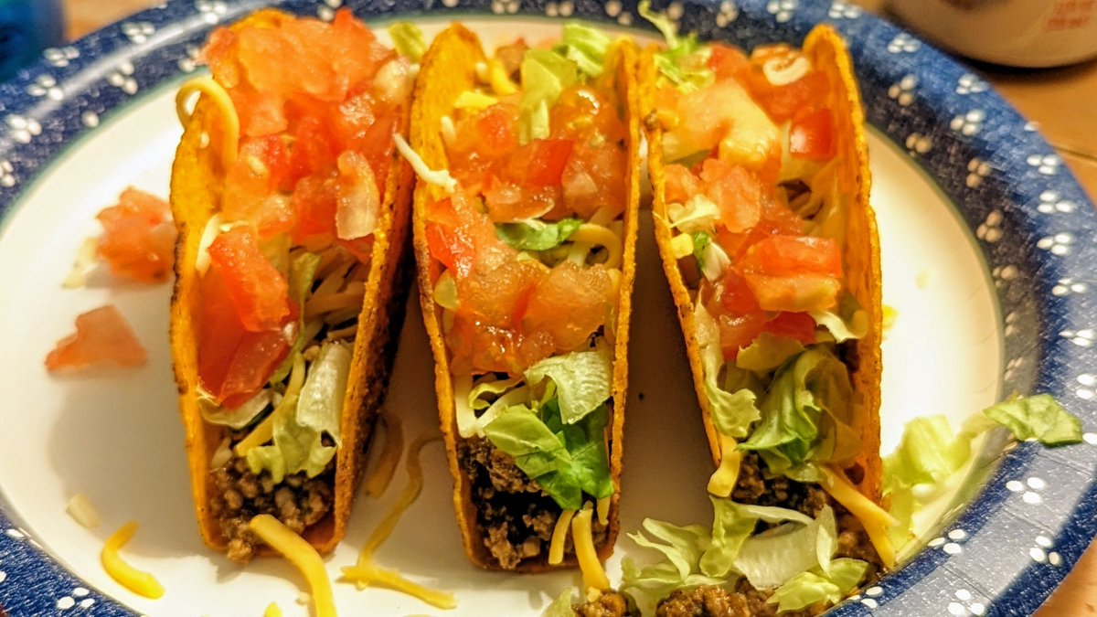 My favorite easy supper, especially when I use paper plates.