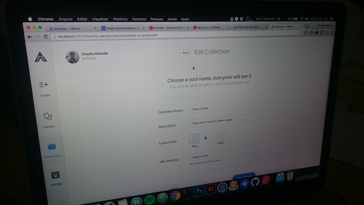 kazzkiq's tweet photo. Em 2015 eu comecei um projeto de criar uma plataforma de publicação de conteúdo igual o Medium, mas a escrita era em markdown.

Chamei um colega de trampo pra codar o back, enquanto eu codava o front + design.

Nunca saiu do papel por minha culpa. https://t.co/tQtSr7f8YM