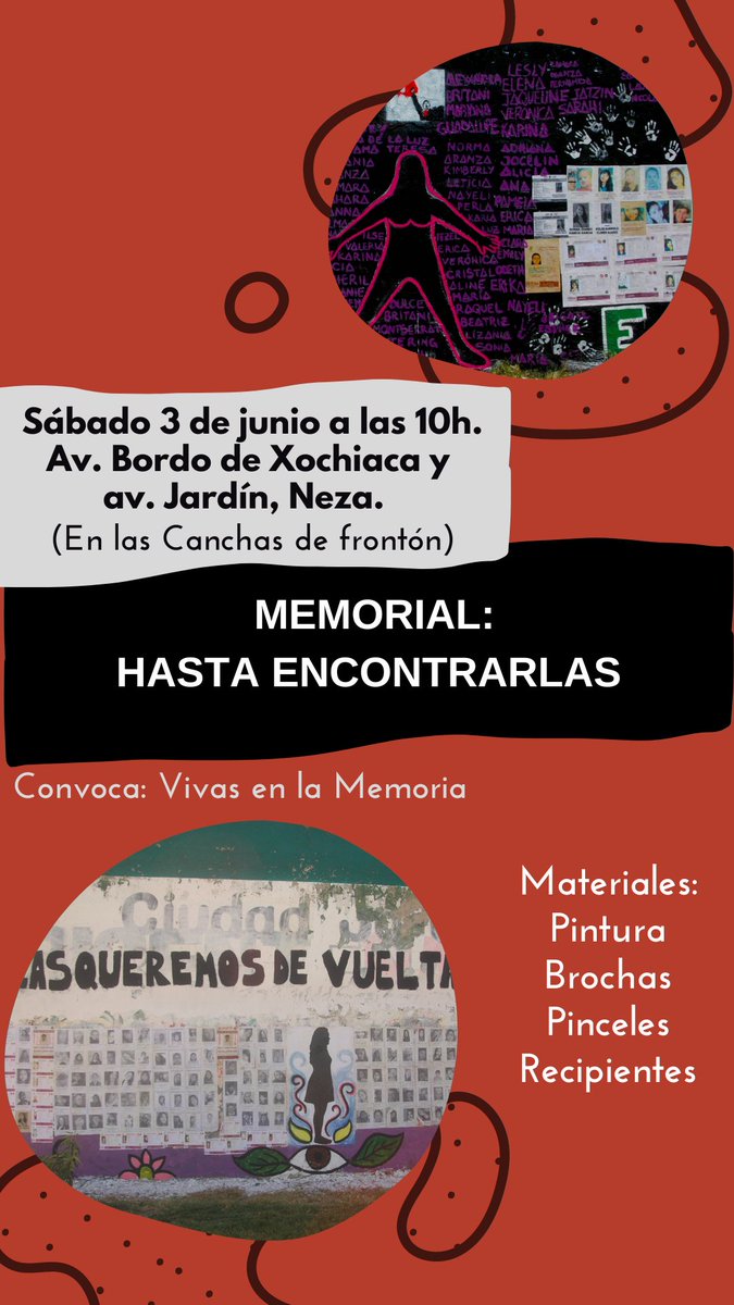 MemoriaVioleta's tweet photo. EL sábado 3 de junio regresamos a tomar el memorial "Hasta encontrarlas" para denunciar la impunidad del EdoMex en el caso de mujeres y niñas desaparecidas.
Pueden llevar imágenes o alguna frase para pegar- pintar o lo que crean necesario.
#NiUnaMenos #Edomex
#LasQueremosDeVuelta https://t.co/6rZqZG0QQM