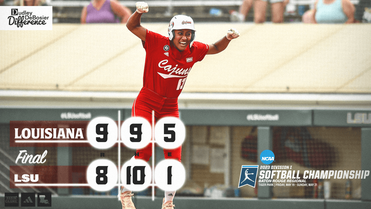 Louisiana Ragin' Cajunsยฎ Softball (@ragincajunssb) on Twitter photo ๐ FINAL (at LSU)
NCAA ๐๐๐ญ๐จ๐ง ๐๐จ๐ฎ๐ ๐ ๐๐๐ ๐ข๐จ๐ง๐๐ฅ
SURVIVED and ๐๐๐๐๐๐๐๐ ๐ค
๐ ragncaj.co/SBatLSU0521gm2
#GeauxCajuns โ๏ธ | <a href="/DudleyDeBosier/">Dudley DeBosier Injury Lawyers</a> ๐ FINAL (at LSU)
NCAA ๐๐๐ญ๐จ๐ง ๐๐จ๐ฎ๐ ๐ ๐๐๐ ๐ข๐จ๐ง๐๐ฅ
SURVIVED and ๐๐๐๐๐๐๐๐ ๐ค
๐ ragncaj.co/SBatLSU0521gm2
#GeauxCajuns โ๏ธ | <a href="/DudleyDeBosier/">Dudley DeBosier Injury Lawyers</a>